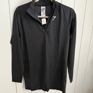NWOT Gymshark Black Quarter-Zip Top Size M